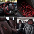 thumbnail image 3 of XYZCANDO Red Bats 14 Pack Auto Seat Covers Full Set Steering Wheel Cover Auto Center Console Armrest Pad Seat Belt Covers Headrest Covers Cup Coasters for Most Cars SUVs Sedans, 3 of 7
