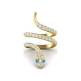 thumbnail image 2 of 925 Sterling Silver Gold Vermeil Snake Women Wrap Ring Natural Swiss Blue Topaz Cobra Snake Rings, 2 of 4