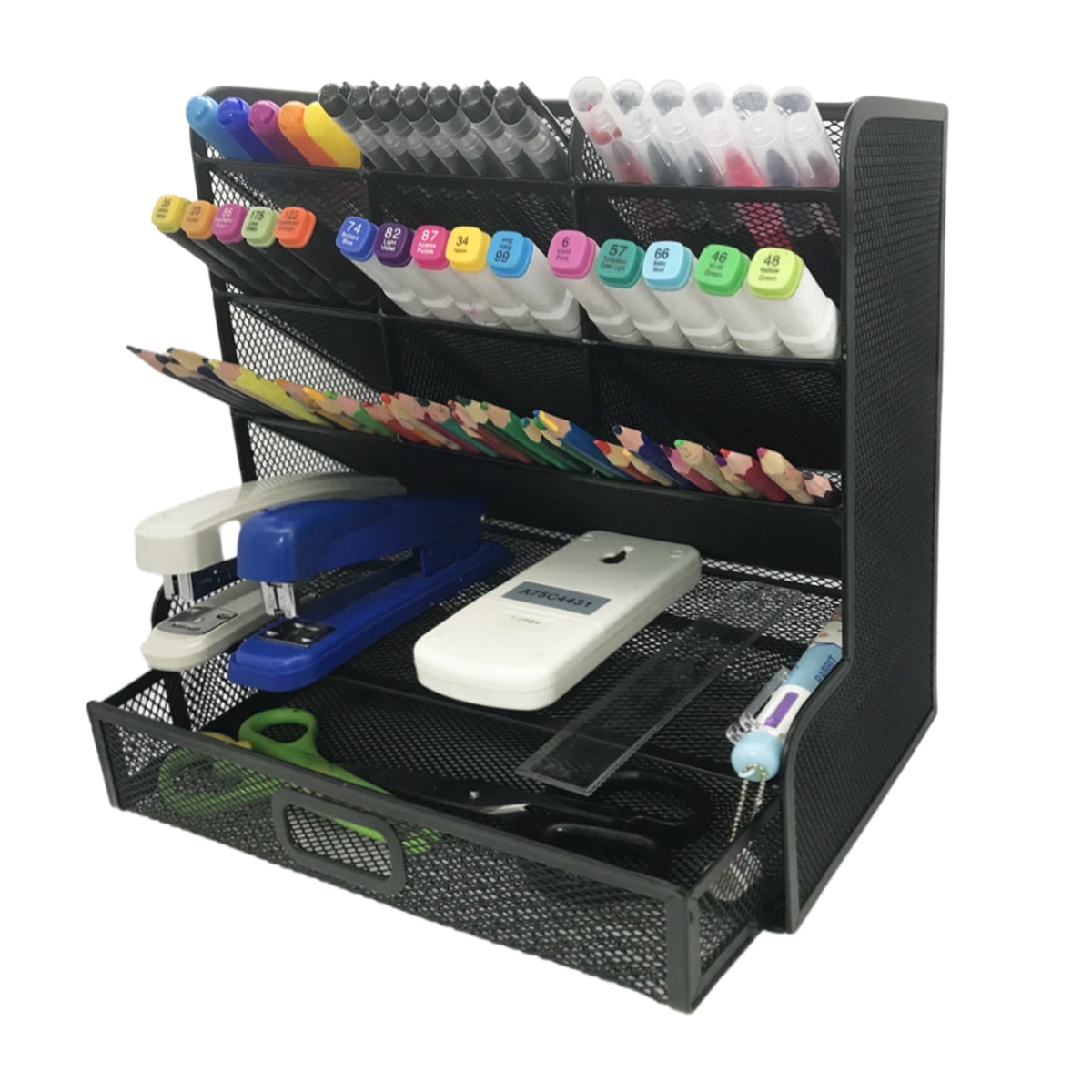 Hometimes Desk Organizer, Multi-Functional Pen Holder,Desktop Stationary Organizer,Cosmetic Storage Rack,Storage Rack for School Home Office Art Supplies