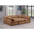 thumbnail image 2 of Meridian Furniture Indulge Vegan Leather U-Shaped Modular Sectional in Orange, 2 of 9