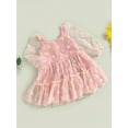 thumbnail image 3 of Bagilaanoe Toddler Baby Girl Summer Dress Daisy Print Long Sleeve A-line Princess Dresses 3M 6M 12M 18M 24M 3T Kid Patchwork Tulle Skirt, 3 of 8