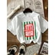 thumbnail image 1 of 100% Cotton Women's Casual T-Shirt with Sardine Print - Short Sleeve, Machine Washable, White Stripes and Sandwich Design, Perfect for Spring/Summer, 1 of 6
