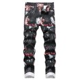 thumbnail image 2 of Pantalones vaqueros Baylvn para hombre, casual, con estampado floral Butterfly NY 872, color negro, 2 of 7