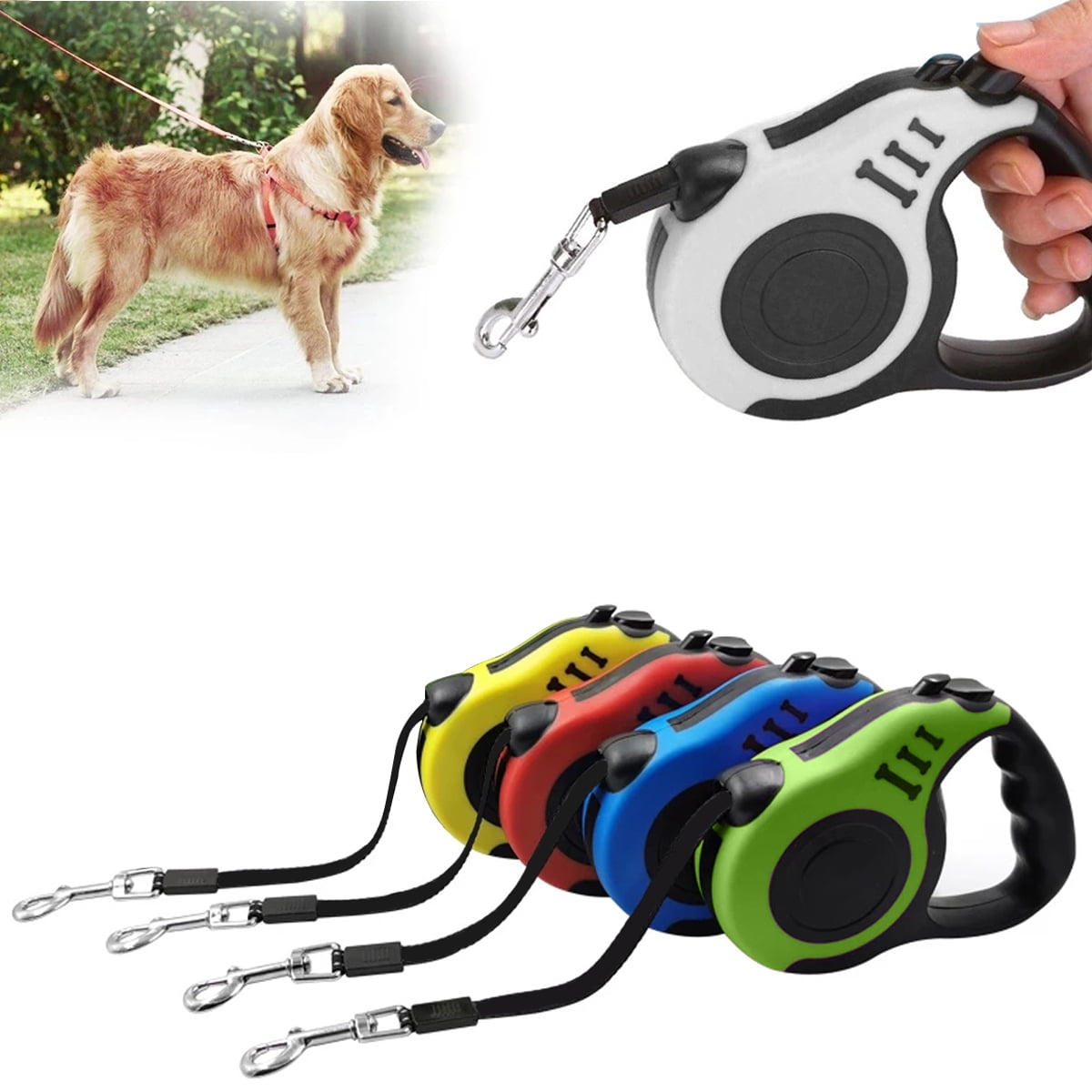 Retractable Dog Leash Leads Extendable Small Puppy Dog Pet Auto Leads 3m/5m Long 