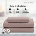 thumbnail image 5 of Casa Platino 100% Cotton Sheets Set - Naturally Cooling Sheets Twin Size Set for Kids Bed, Percale Weave, twiny Elasticized 15” Deep Pocket, Machine Washable – Lilac, 5 of 8