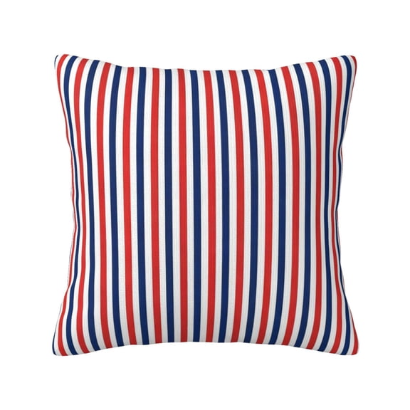 Throw Pillow Cover Red White And Blue Striped 18x18 Decorative Pillow Cover Throw Pillowcase For Living Room Couch Sofa Bed