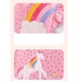 thumbnail image 4 of Bellafa 2-7T Girl's Summer Dress 100% Cotton Ruffle Sleeve A-Line Casual Sundress Toddler Kids Appliuqe Shirt Dresses, 4 of 7