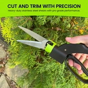 Garden Guru Hand Grass Clipper Scissors 360 Degree Rotatable Cutter Head - Ultra Sharp Stainless Steel Grass Shears - Comfort Grip Handles - Perfect for Edging Lawn, Trimming Shrubs & Flowers