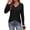 Black, variant on Womens Long Sleeve Shirts V Neck Basic Tees
