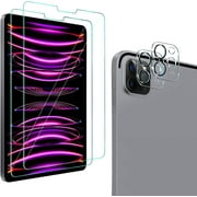 [2+2 Pack] Tempered Gl Screen Protector for iPad Pro 12.9 2022/2021/2020 (6th/5th/4th Generation) with Camera