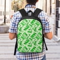 thumbnail image 6 of Goofa Green Lizard Pattern 17in Student Backpack - School, Travel, Work Bookbag -Laptop Backpack,Water Resistant College School Computer Bag, 6 of 6