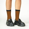 thumbnail image 4 of Honeii Black And Orange Houndstooth Print Children's Colorful Socks,Unisex Kids and Toddlers' Cushioned Sock,Kids Athletic Crew Socks,for Everyday Wear and Sports, 4 of 5