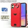 thumbnail image 6 of Case for Samsung Galaxy A05 Wallet with Credit Card Holder & Finger Ring Stand, PU Leather Slim Cover Shockproof Scratch Resistant Full Protection Case for Samsung Galaxy A05, Red, 6 of 11