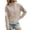 Light khaki, variant on Spring Fall Long Sleeve Women Solid Ribbed Henley Casual Crop Sweatshirt