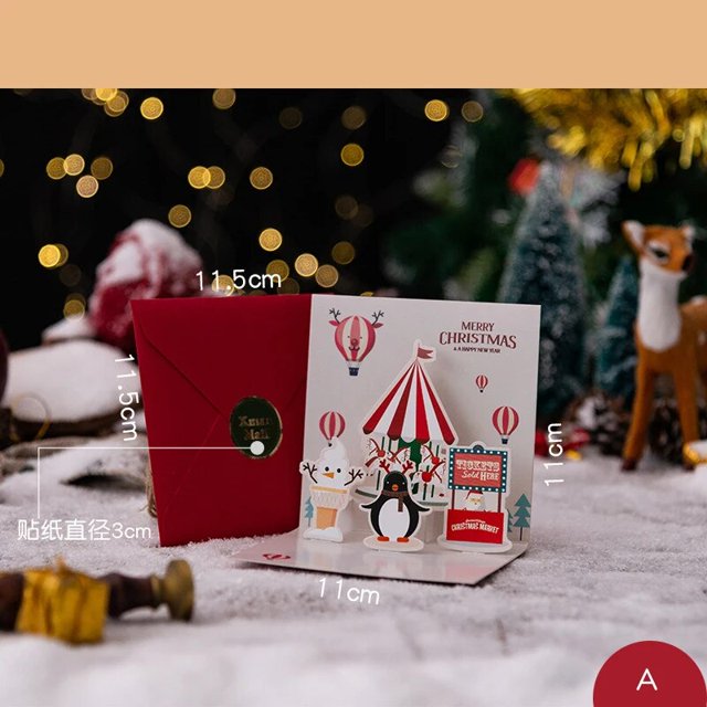 Tarjeta de Navidad 3D plegable Feliz Navidad tarjetas de felicitación 2023 Feliz Año Nuevo fiesta de Navidad Festival decoraciones tarjetas de regalo de felicitación