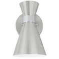 thumbnail image 4 of Aspen Creative 62502-11, One-Light Metal Bathroom Vanity Wall Light Fixture, 5" Wide, Transitional Design in Satin Nickel & Chrome, 4 of 5