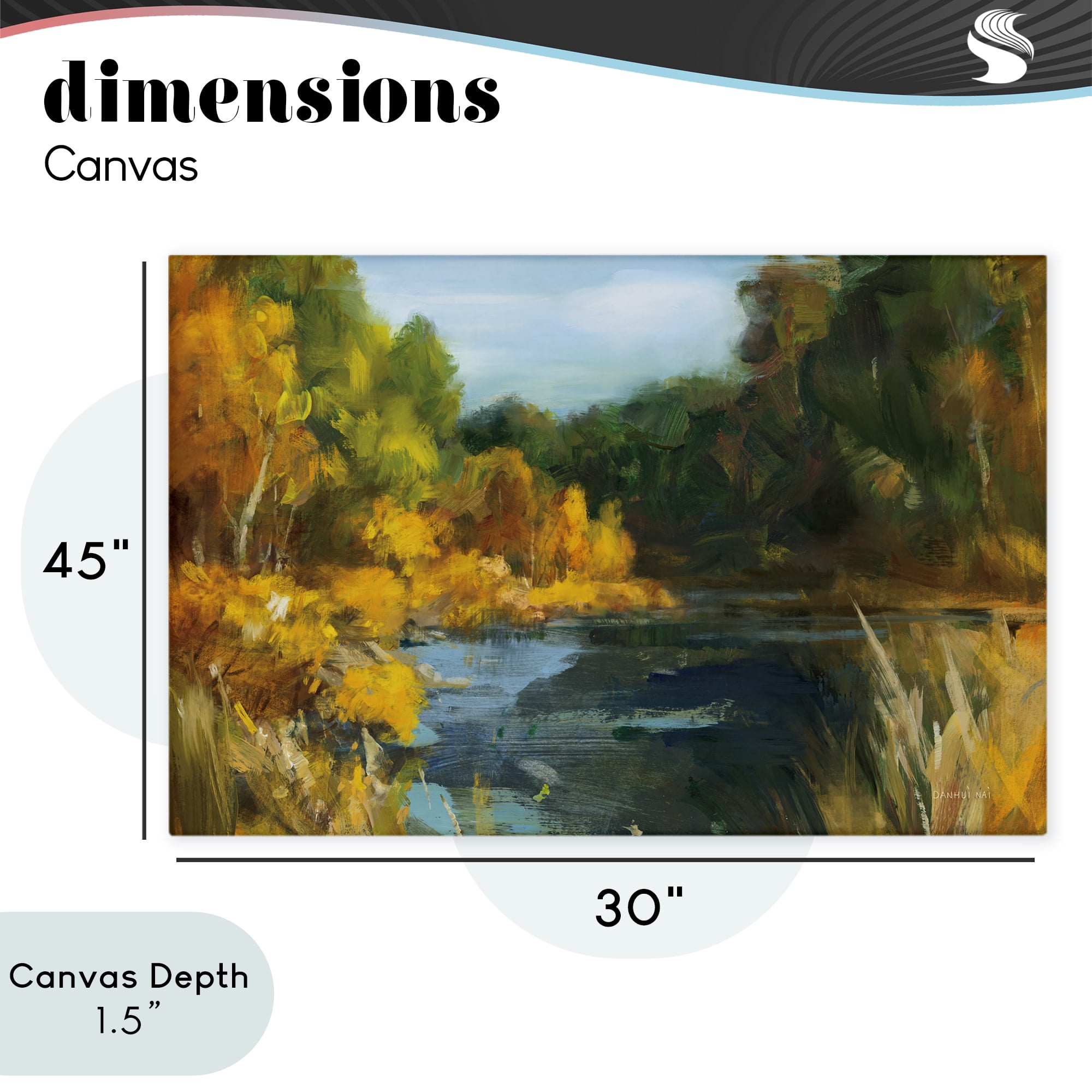 Stupell Industries Autumn River Bend Abstract Canvas Wall Art, design by Danhui Nai