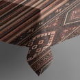 thumbnail image 3 of Brown Boho Tribal Hexagons and Stripes Pattern Rectangle Tablecloth 60"x84",Waterproof Polyester Rectangle Table Cloth, Wipeable Spillproof Polyester Tablecloth for Dining, Camping, Indoor and Outdoor, 3 of 5