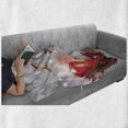 thumbnail image 6 of Spa Soft Flannel Fleece Throw Blanket, Winter Christmas Themed with Pink Orchid Stone and Red Candles Image, Cozy Plush for Indoor and Outdoor Use, 50" x 70", White Black Pink, by Ambesonne, 6 of 6