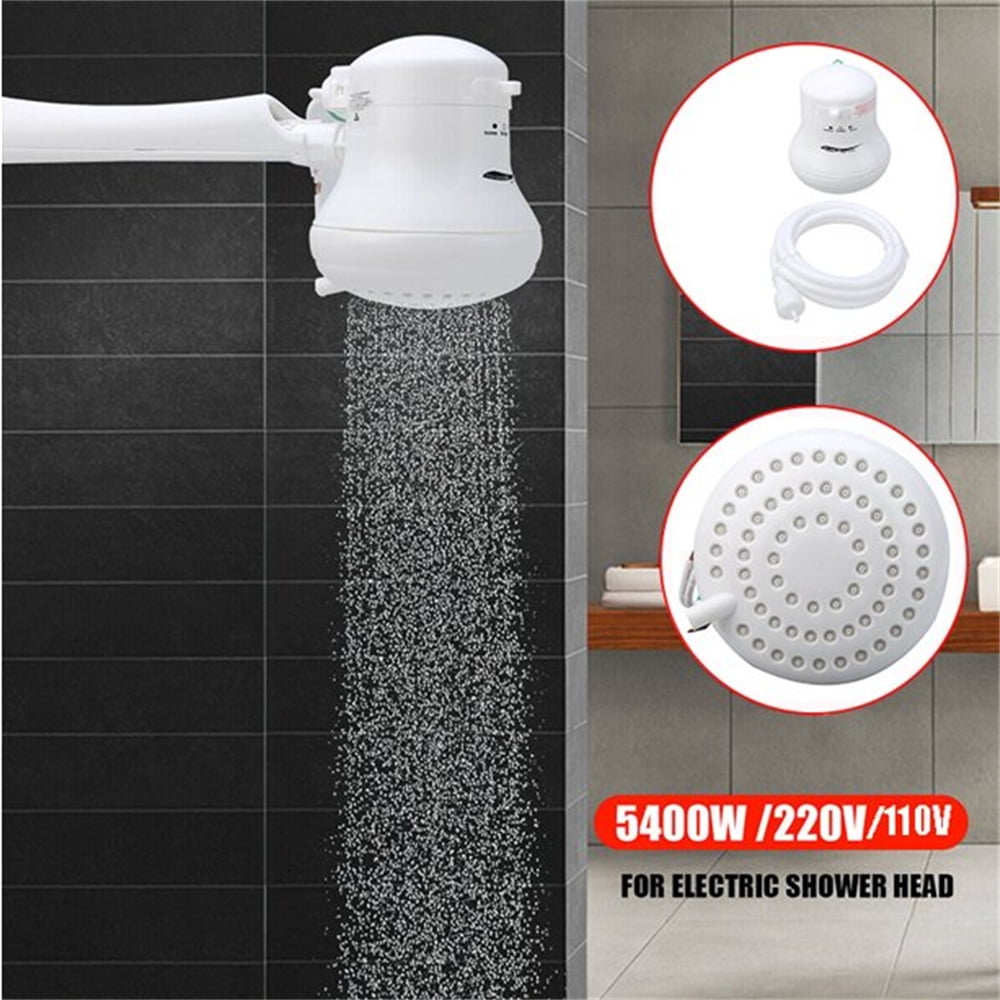Paddsun Electric Shower Head 5400W 110V Electric Instant Heat Shower Head Hot Water Heater W/ Hose