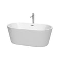 thumbnail image 3 of Wyndham Collection  Carissa 60-inch White Freestanding Soaking Bathtub, 3 of 5