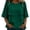 Green, variant on Women Tiered Chiffon Blouse Round Neck 3 Quarter Sleeve Layered Flowy Shirt Western Casual Loose Tops Breathable Airy Summer Vacation Outfit Versatile Ranch Wear