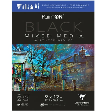 UPC: 3329689754910 | Rhodia Clairefontaine Paint ON Mixed Media Pad  9  x 12   Black