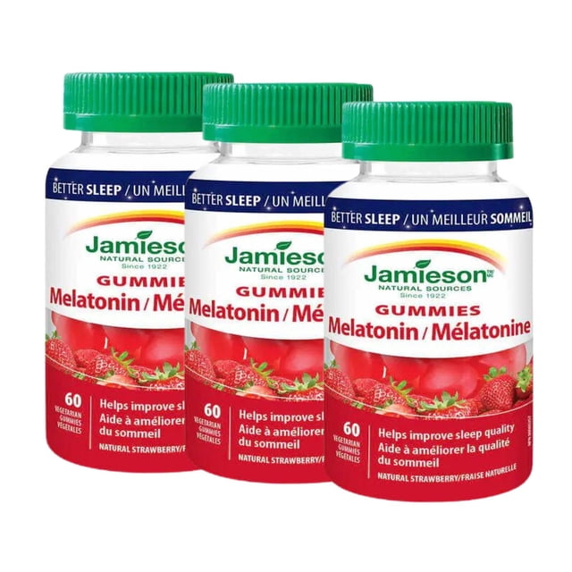 Jamieson Melatonin Gummies - 3 x 60 Gummies | Sleep and Relaxation Support