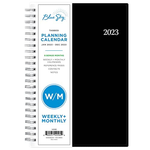 Blue Sky 2023 Weekly and Monthly Planner, January - December, 5' x 8', Flexible Cover, Wirebound, Enterprise (142095)