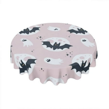 

Kurmntregon Halloween Tablecloth Bat Pumpkin Scary Ghost Halloween Table Cover Round Table Cloth Table Covers For Home Decor Halloween Party Decorations 60 Inch