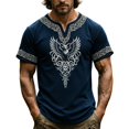 thumbnail image 2 of Viking Shirts for Men Summer Short Sleeve V Neck T-Shirts Vintage Norse Mythology Graphic Tee Shirt, 2 of 5