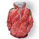 thumbnail image 3 of Sudadera con capucha con estampado 3D divertido de hamburguesa para hombre, sudaderas con gráficos de pizza y bistec de ternera, sudaderas para hombre y mujer, ropa de calle genial, sudaderas con capu, 3 of 5