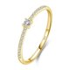 thumbnail image 1 of 925 Sterling Silver Simple Square Clear CZ Charm Gold Color Finger Rings For Women Wedding Engagement Jewelry, 1 of 1