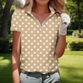 thumbnail image 4 of Lmnyox Womens Short Sleeve Golf Shirt Fashion Print Half Zip Collared Shirts Trendy Loose Summer Blouses Outfits, 4 of 5