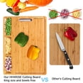 thumbnail image 5 of HHXRISE Large Organic Bamboo Cutting Board for Kitchen, With 3 Built-in Compartments and Juice Grooves, Chopping Board for Meats Bread Fruits, BPA Free, 5 of 8