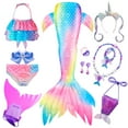 thumbnail image 1 of Queue de Sirène avec Maillot de Bain à Toile Simple, Bikini Princesse, Jeu de Rôle, Fille, 3 à 4 Ans-SinKeeU, 1 of 3