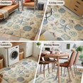thumbnail image 6 of Marines Life Washable Area Rugs 4'x6', Starfish Blue Shell Coastal Summer Vintage Low Pile Throw Living Room Rug Non-Slip Sturdy Edge Binding Carpet for Indoor Entryway Bedside Kitchen, 6 of 9