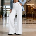 thumbnail image 6 of zbxnLI High Waist Pants for Womens Straight Leg Pant with Pockets Comfy Loose Casual Dress Work Office Trousers, 6 of 7