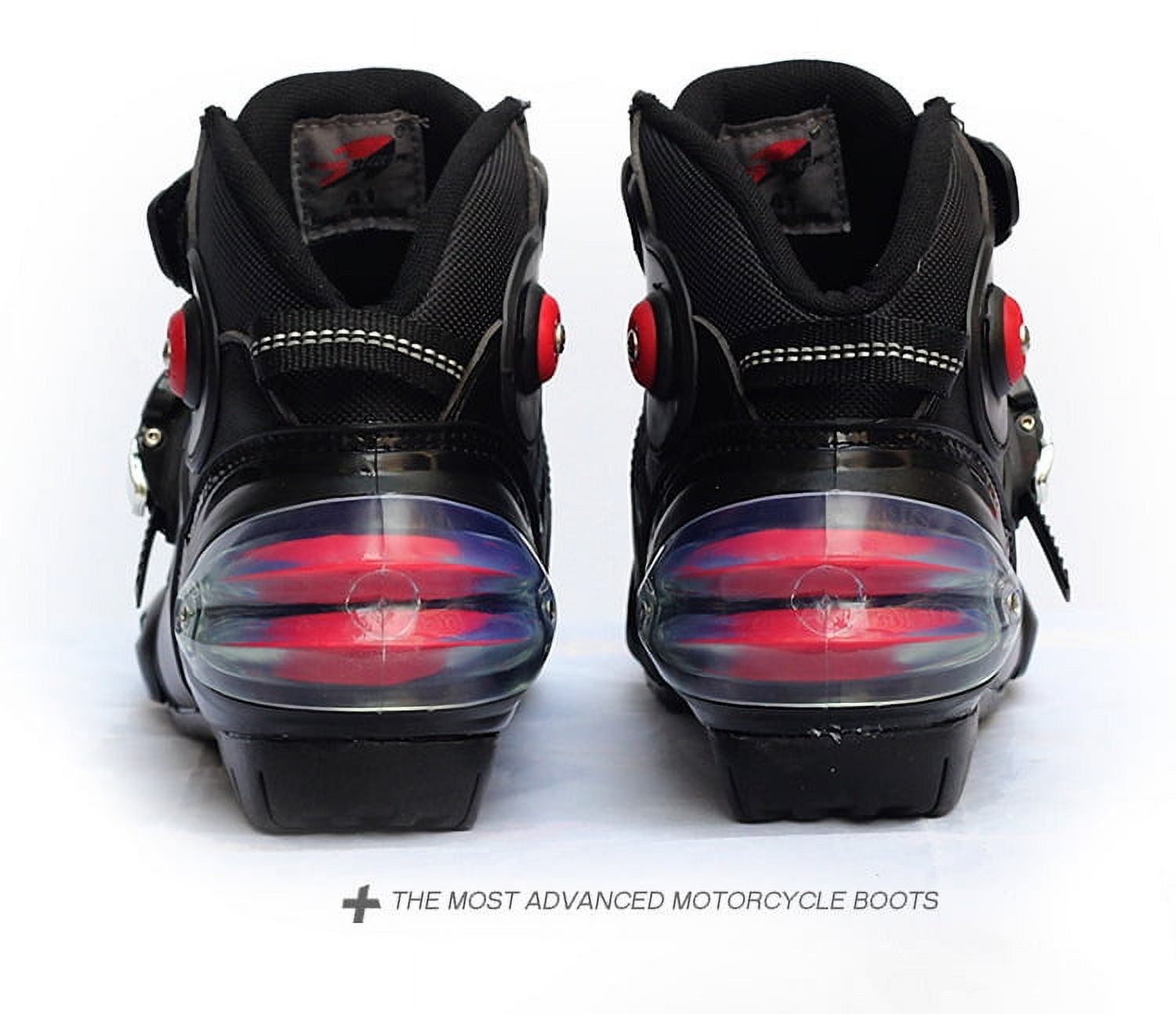 Men Soft Motorcycle Boots Biker Waterproof Speed Motocross Boots Non-slip Motorcycle Shoes Color:black Shoe US Size:9.5 - image 3 of 8