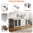 thumbnail image 6 of Wiilayok 94.5" Dog Crate Furniture for 2 Large Medium Dogs, Wooden Dog Kennel TV Stand with 3 Storage Drawers, 4 Bowls & Locks, White Brown Indoor Dog House, 6 of 9
