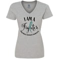 thumbnail image 3 of Inktastic Trigeminal Neuralgia Awareness I Am a Fighter Women's V-Neck T-Shirt, 3 of 5