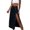 C-Black, variant on QHFBli Womens Casual Slit Denim Midi Jean Skirt Stretch High Waist Frayed Button Up with Pockets