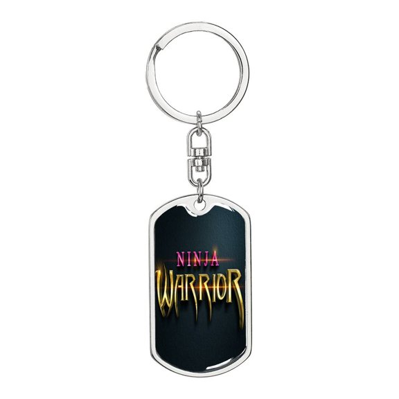 Ninja Warriors 3D Keychain Dog Tag Stainless Steel or 18k Gold