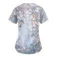 thumbnail image 3 of IYYVV Floral Printed Nursing Scrubs Shirts for Women 2024 New Fun Medical Plus Size Scrub Tops with Pockets Sky Blue L, 3 of 3