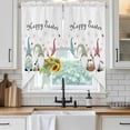 thumbnail image 6 of Happy Easter Swag Valances for Windows, Kitchen Window Curtains Over Sink, Cute Gnomes Eggs Spring Daisy Flowers Plants Window Treatment Curtains for Living Room/Bedroom Curtains 2 Panel Sets 36"x45", 6 of 8