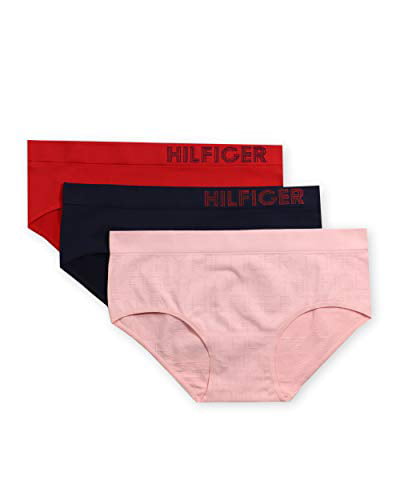 Tommy Hilfiger Women's Seamless Hipster Panty Panties S/M//XL Bright White Logo