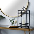 thumbnail image 2 of DecMode Black Metal Decorative Candle Lantern, 2 of 12