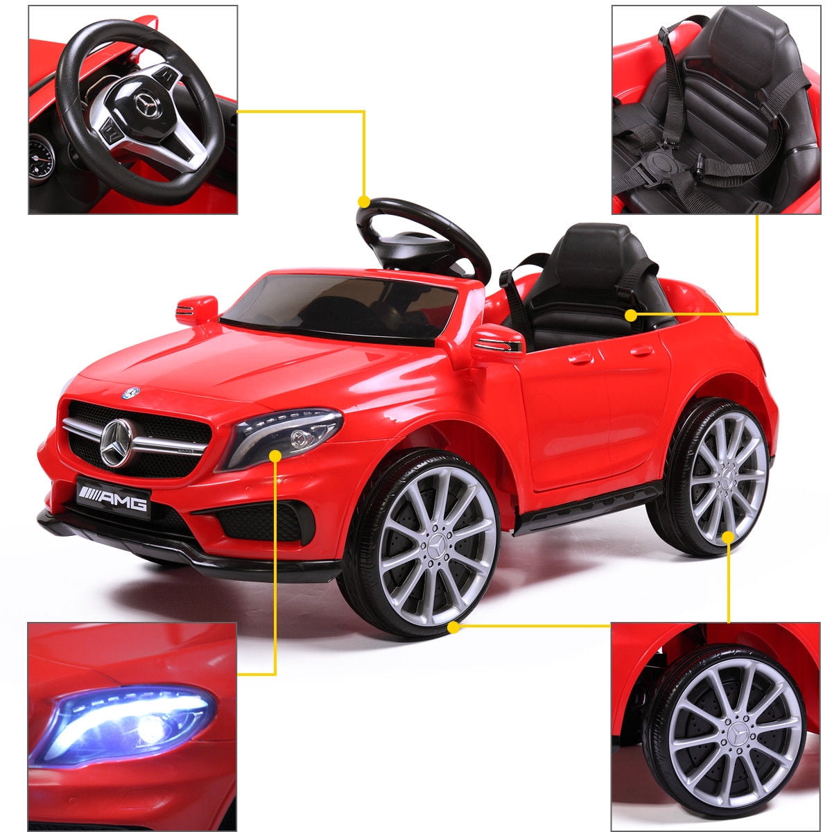 CIPACHO 6V Ride on Car with Parental Remote Control, Battery-Powered Ride on Toys for Boys Girls with MP3 Opening Doors, Red