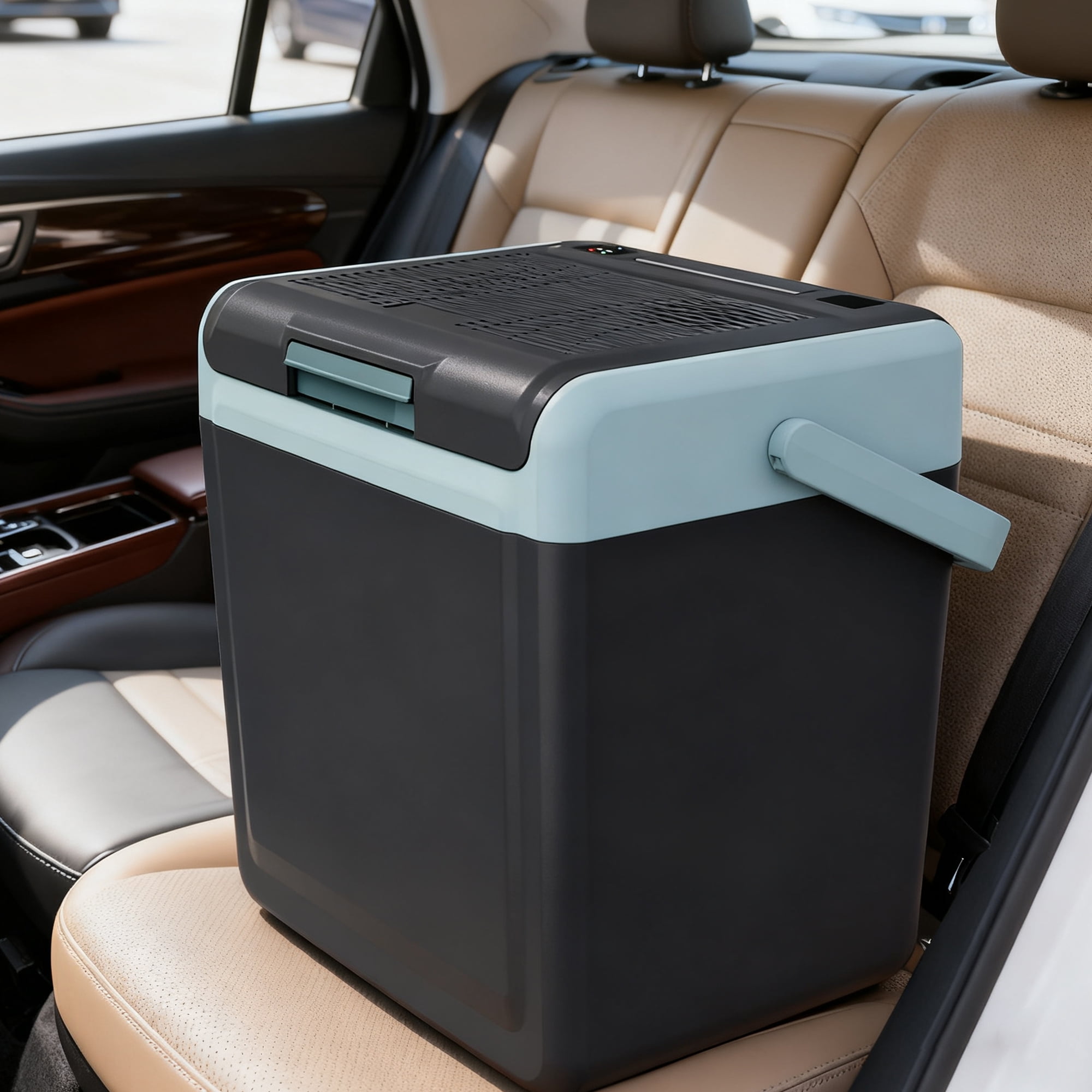 Sunvivi 25QT Portable Electric Cooler & Warmer with Handle – Mini Fridge for Car, Road Trips, Camping, Home, and Office, Black