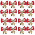 thumbnail image 1 of Paquete de 16 lazos de Navidad con campanas, Mini lazo de Navidad, manualidad para regalo, adorno, decoración colgante para árbol de Navidad, 1 of 5